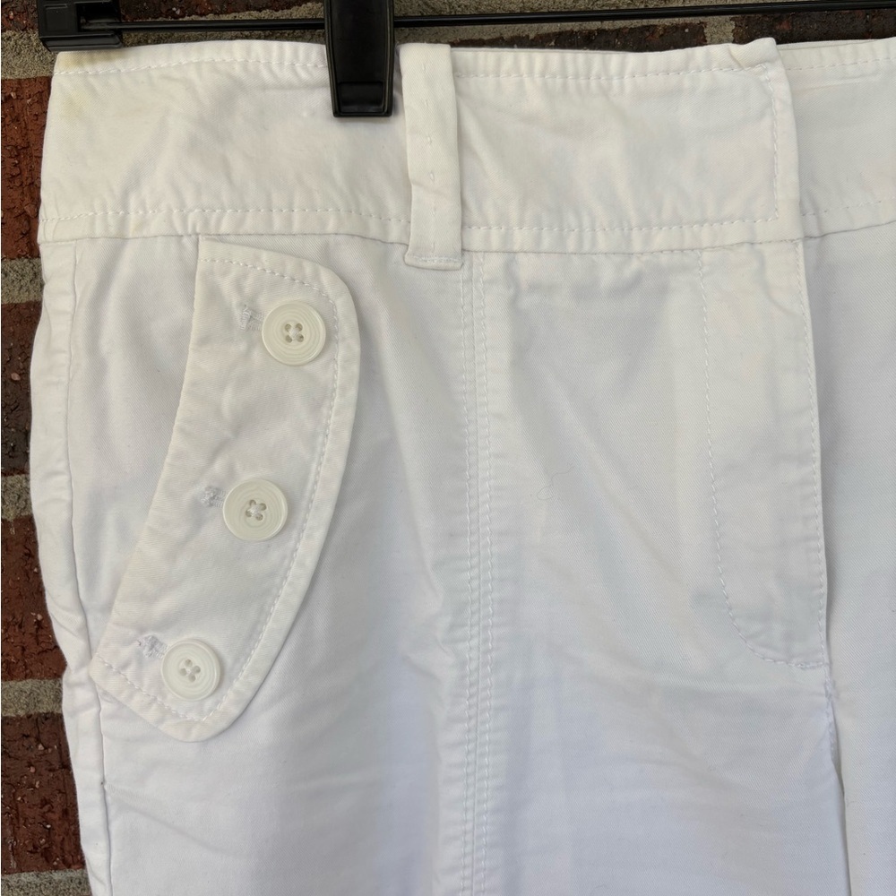 Women’s LOFT Ann Taylor 8 white cotton capri pants coastal Grandma Cottagecore - Picture 2 of 4